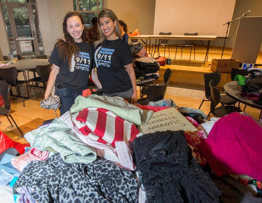 Students and staff volunteer with Women Giving Back on 9/11 service day. Photo by Evan Cantwell/Creative Services/George Mason University